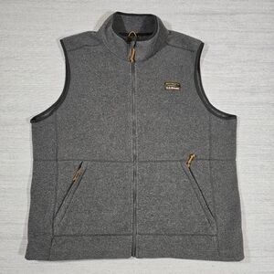 L.L. Bean Classic Fleece Vest Men Sz XXL Full Zip Charcoal Heather Outdoor